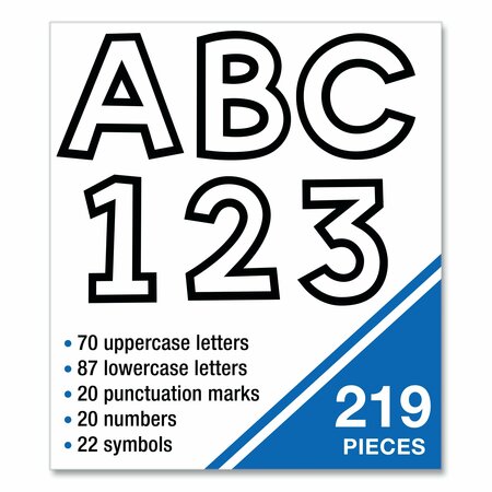 Carson Dellosa EZ Letter Combo Packs, White with Black Trim, 4 in.h, 219 Characters 130100
